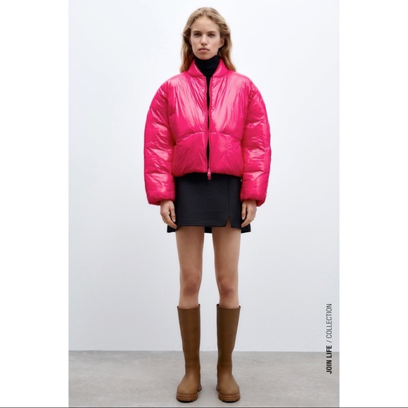 Moving Sale Zara Vinyl Puffer Jacket 